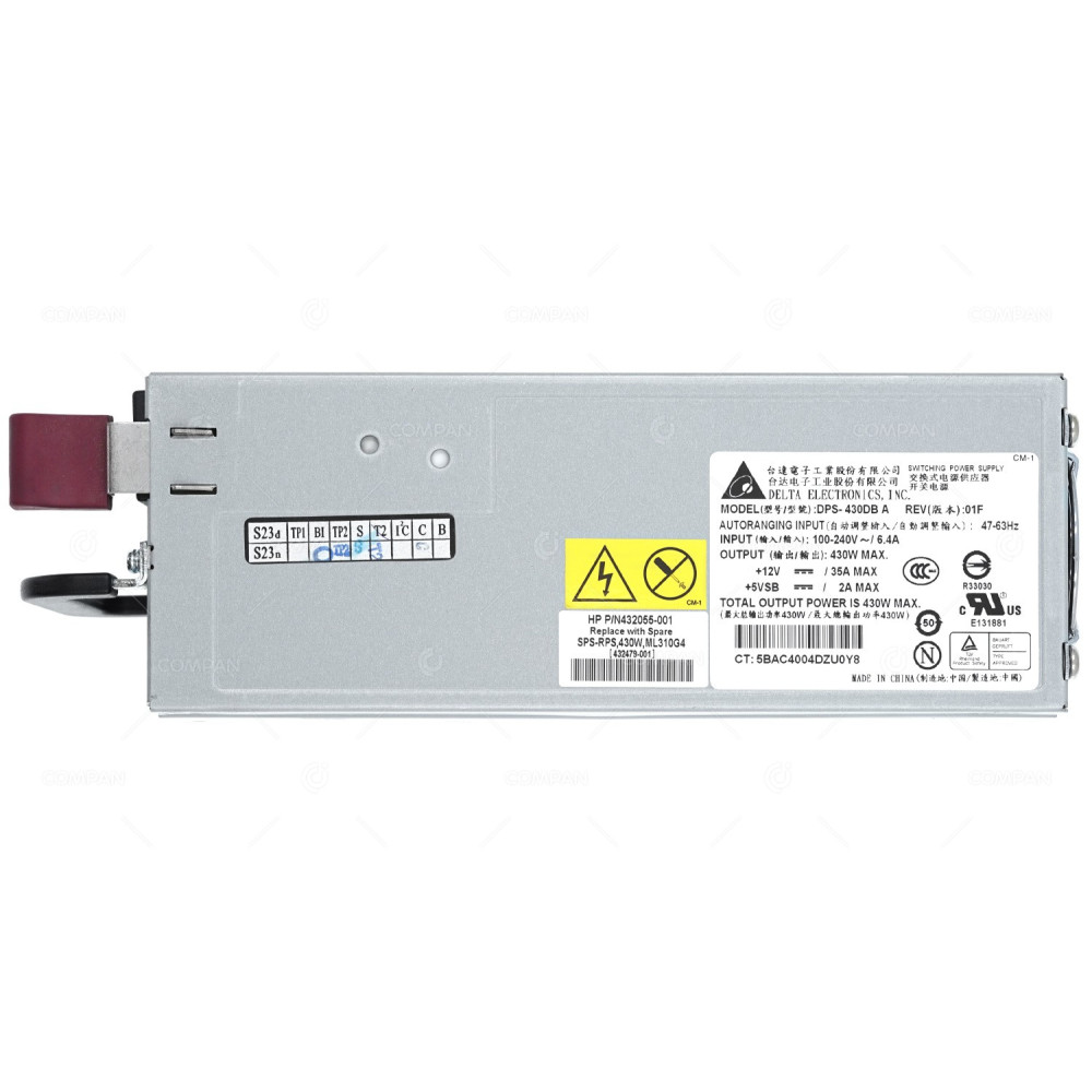 432479-001 HP 430W POWER SUPPLY FOR HP PROLIANT ML310 G4